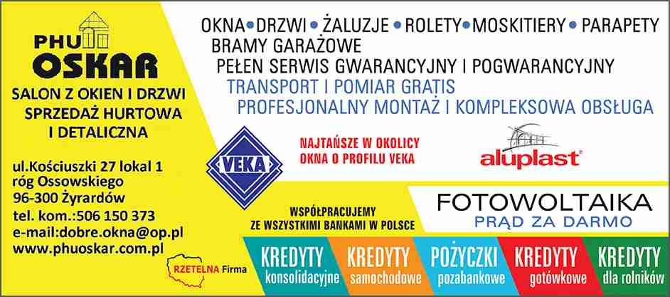 PHU OSKAR SALON OKIEN I DRZWI FOTOWOLTAIKA, PANELE SŁONECZNE, KREDYT GOTÓWKOWY, GOTÓWKA DO RĘKI, KONSOLIDACJA, LEASING - drzwi wejsciowe ŻYRARDÓW drzwi wejsciowe ŻYRARDÓW